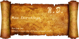 Max Dorottya névjegykártya